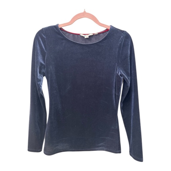 Boden Tops - Boden Midnight Blue Velvet Long Sleeve 2